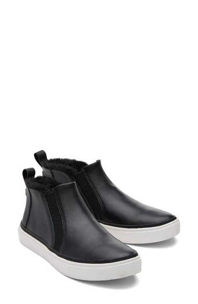 Toms Bryce Faux Fur Trim High Top Slip-on Sneaker In Black | ModeSens