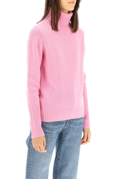 Shop Allude Cashmere Turtleneck Sweater In Pink