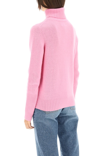 Shop Allude Cashmere Turtleneck Sweater In Pink