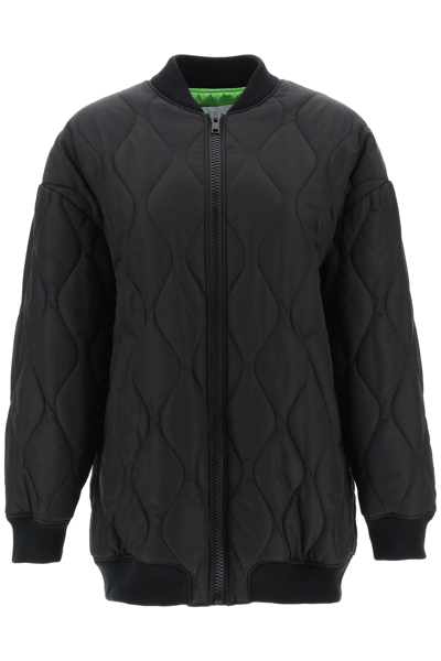 Shop Msgm Quilted Jacket In Black