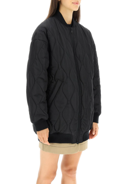 Shop Msgm Quilted Jacket In Black