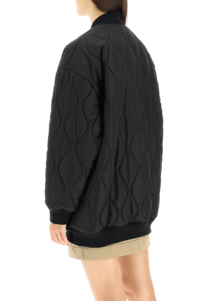 Shop Msgm Quilted Jacket In Black