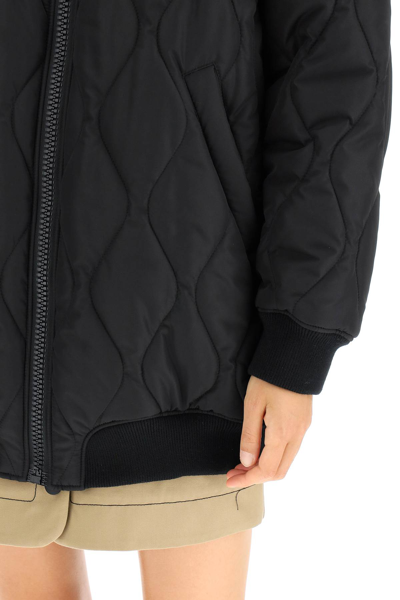 Shop Msgm Quilted Jacket In Black