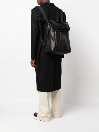 Shop Rick Owens Ro Cargo Leather Backpack In Black