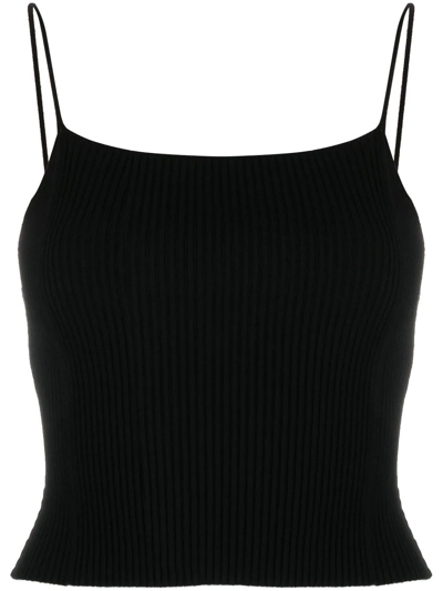 Shop Aeron Ribbed-knit Vest Top In 001 Black