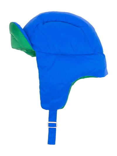 Shop Yves Salomon Reversible Padded Side-flap Hat In Blue