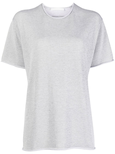 Shop Dion Lee Light Reflective Logo T-shirt In Grey