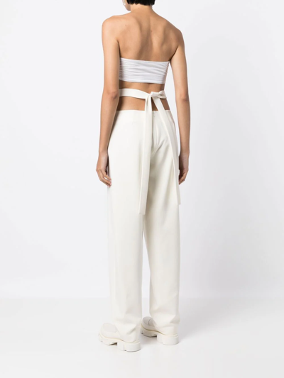 Shop Dion Lee Y-front Wool Pants In White