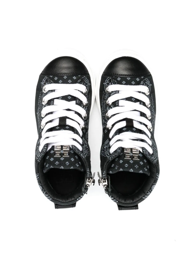 Givenchy 4g Bandana Print High-top Sneakers In Black