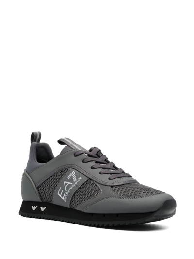 Shop Ea7 Cordura Logo-print Panelled Sneakers In Grey