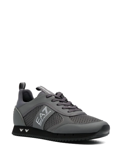 Ea7 Cordura Logo-print Panelled Sneakers In Grey