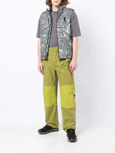 A-cold-wall* Logo-print Panelled Relaxed-fit Cotton-canvas Ripstop Trousers In Green