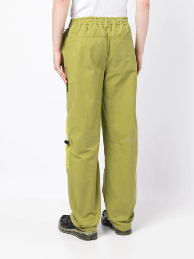 A-cold-wall* Logo-print Panelled Relaxed-fit Cotton-canvas Ripstop Trousers In Green