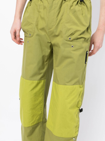 A-cold-wall* Logo-print Panelled Relaxed-fit Cotton-canvas Ripstop Trousers In Green
