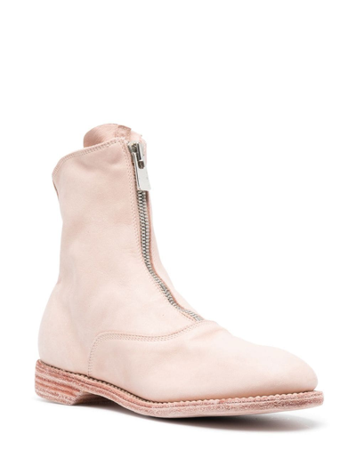 Shop Guidi Zip-up 25mm Heeled Boots In Pink
