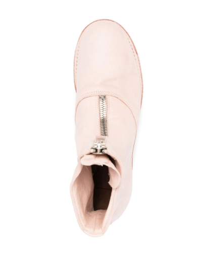 Guidi Zip-up 25mm Heeled Boots In Pink