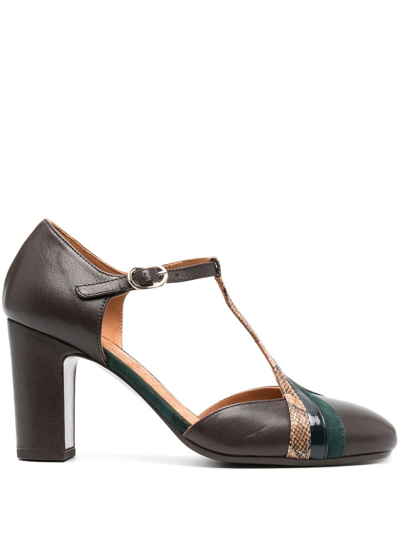 Shop Chie Mihara 85mm Round-toe Leather Pumps In Brown