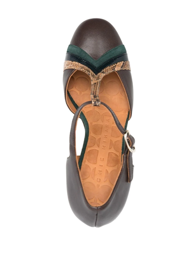 Shop Chie Mihara 85mm Round-toe Leather Pumps In Brown
