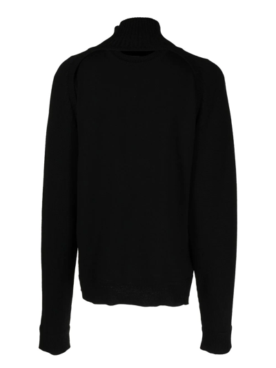 Juunj High-neck Knitted Top In Black