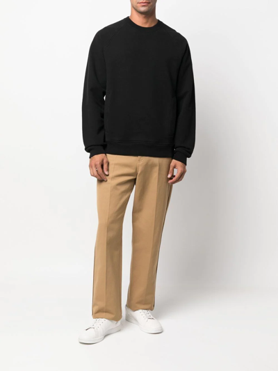 Shop Ten C Crewneck Cotton Sweatshirt In Black