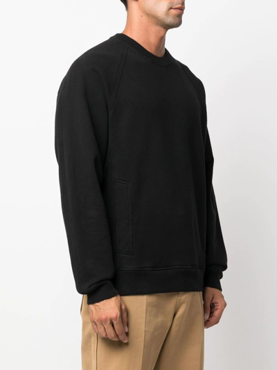 Shop Ten C Crewneck Cotton Sweatshirt In Black