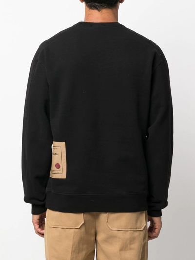 Shop Ten C Crewneck Cotton Sweatshirt In Black