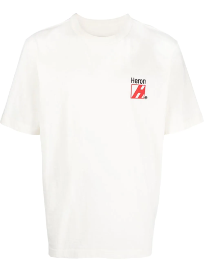 Shop Heron Preston Graphic-print Cotton T-shirt In Neutrals