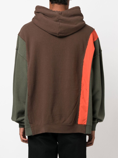 Shop Dsquared2 Colour-blocked Logo-print Hoodie In Brown