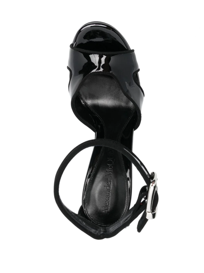 Shop Alexander Mcqueen Patent-leather Platform Sandals In Black