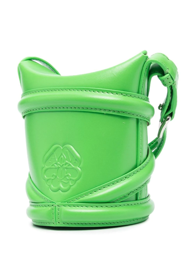 Alexander Mcqueen Micro The Curve Cross Body Bag In Green