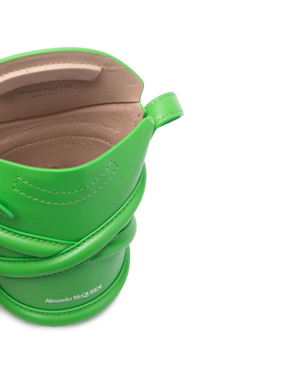 Alexander Mcqueen Micro The Curve Cross Body Bag In Green