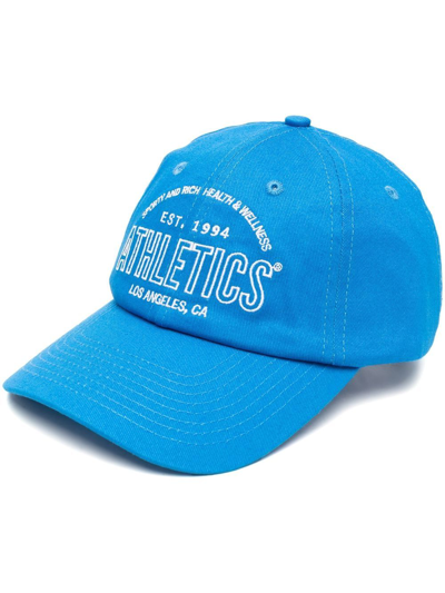 Shop Sporty And Rich Athletics Logo-embroidered Baseball Cap In Blue