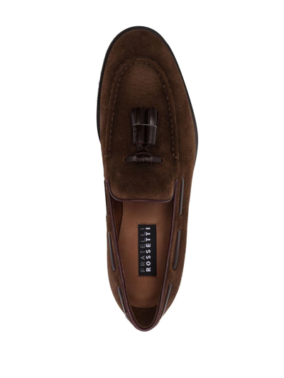 Shop Fratelli Rossetti Tassel-detail Suede Loafers In Brown