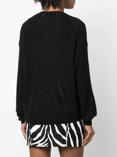 Iro Slub-effect V-neck Jumper In Black