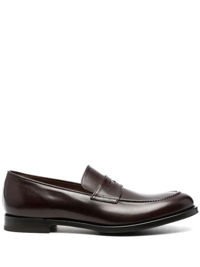 Shop Fratelli Rossetti Leather Penny Loafers In Brown