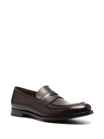 Shop Fratelli Rossetti Leather Penny Loafers In Brown