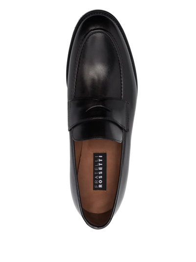 Shop Fratelli Rossetti Leather Penny Loafers In Black