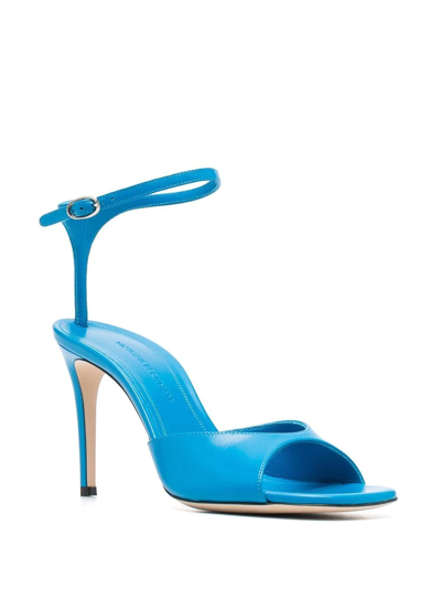 Victoria Beckham Destiny 90mm Leather Sandals In Blue