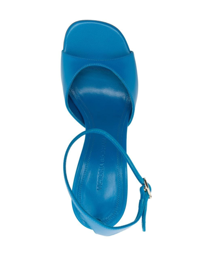 Victoria Beckham Destiny 90mm Leather Sandals In Blue