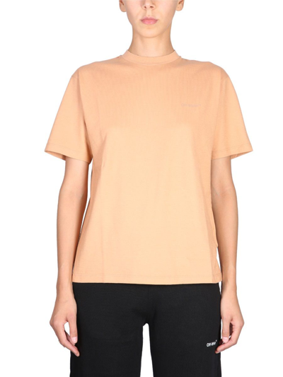 Shop Off-white Women's Beige Cotton T-shirt