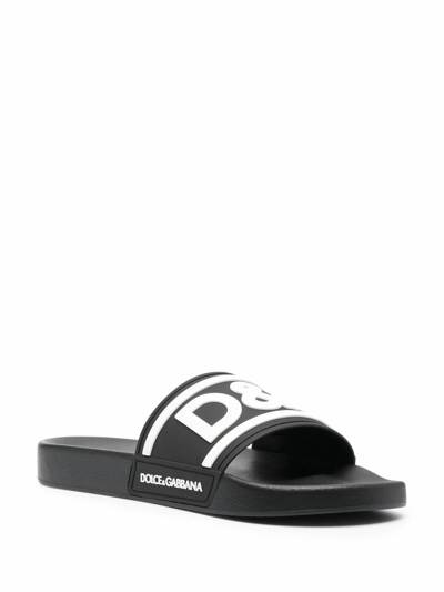 Shop Dolce E Gabbana Men's Black Rubber Sandals