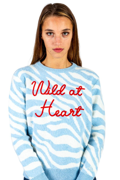 Shop Mc2 Saint Barth Women's Light Blue Wool Sweater