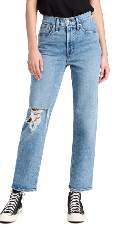 Shop Madewell The Perfect Vintage Straight Jean In Kingsbury Wash