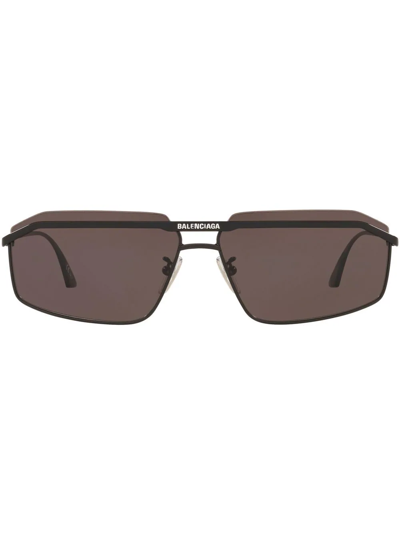 Shop Balenciaga Rectangle-frame Tinted Sunglasses In Grey