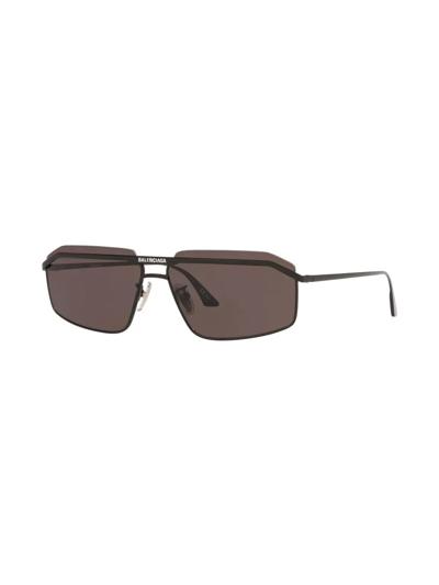 Shop Balenciaga Rectangle-frame Tinted Sunglasses In Grey