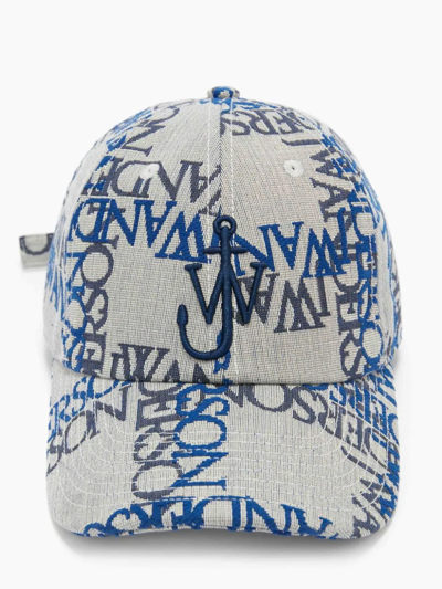 Shop Jw Anderson Baseball Cap With Logo Grid In White