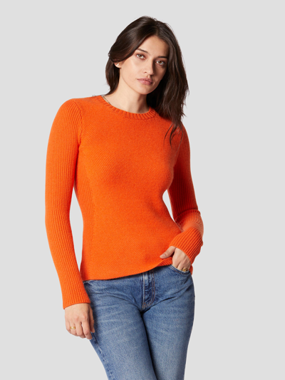 Shop Equipment Ville Wool Crewneck Sweater In Orange Koi