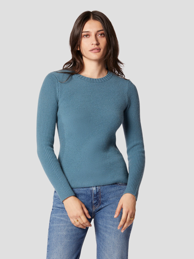 Shop Equipment Ville Wool Crew Neck Sweater In Blue