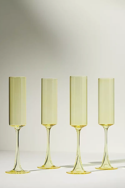Shop Anthropologie Morgan Flutes, Set Of 4 By  In Green Size S/4 Flute