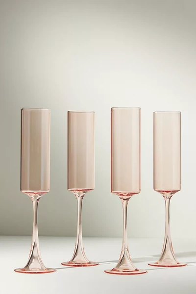 Shop Anthropologie Morgan Flutes, Set Of 4 By  In Pink Size S/4 Flute